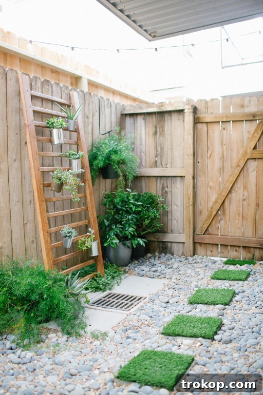 DIY Faux Grass Stepping Stones for a colorful patio