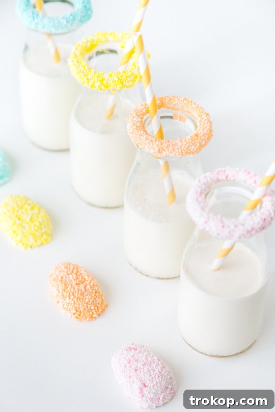 Dazzle Your Drinks with Sprinkled Rims 6 Decorating White Chocolate Eggs with Speckled Sprinkles
